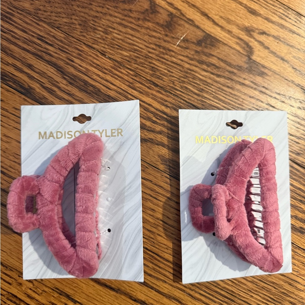 Madison Plush Pink Hair Clips